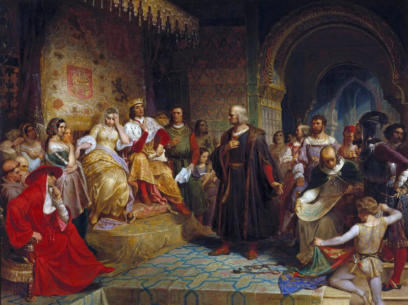 Colombo diante da rainha - Emanuel Leutze