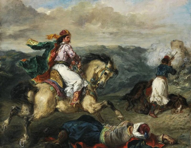 Combate entre Gregos e Turcos - Eugène Delacroix