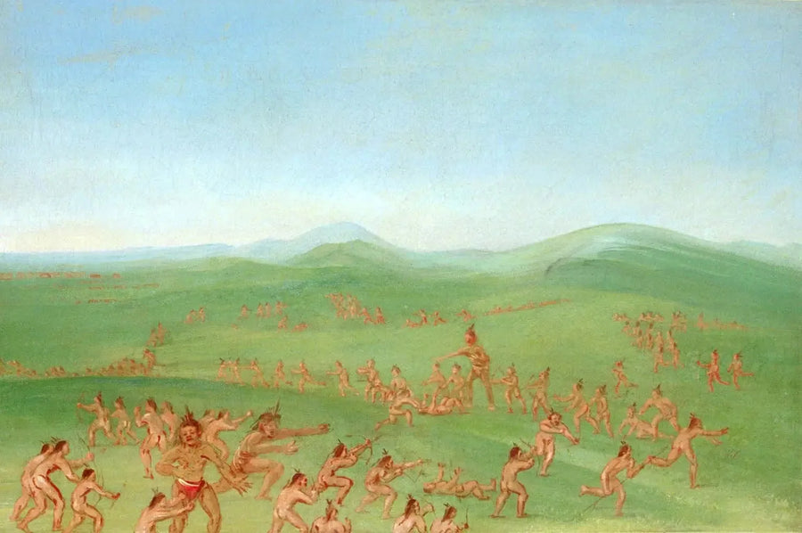 Simulação de combate, Mandan Boys - George Catlin