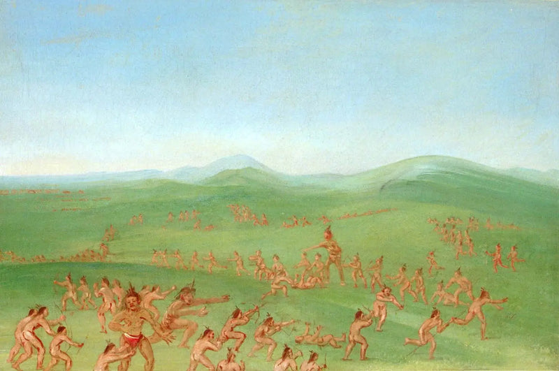 Simulação de combate, Mandan Boys - George Catlin