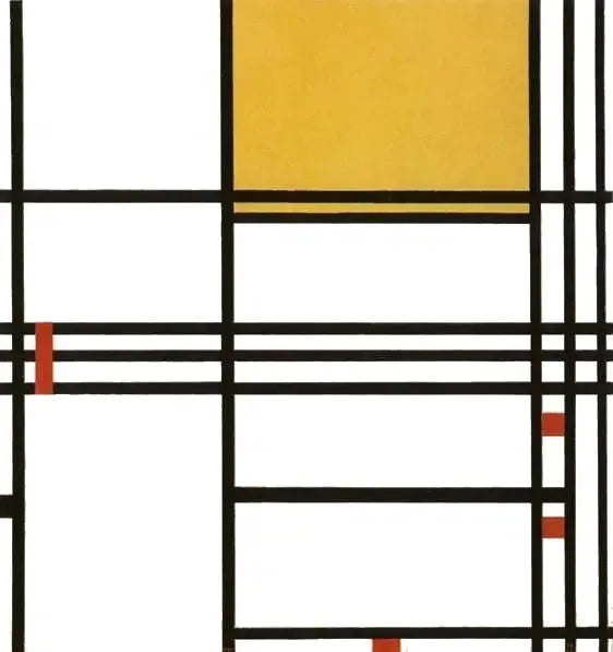 Composição 9 com preto, branco, amarelo e vermelho - Piet Mondrian