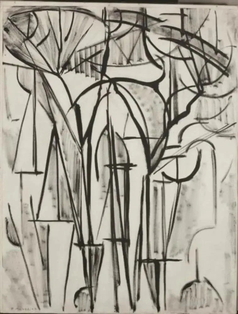 Composição árvores 1 (inacabado) - Piet Mondrian