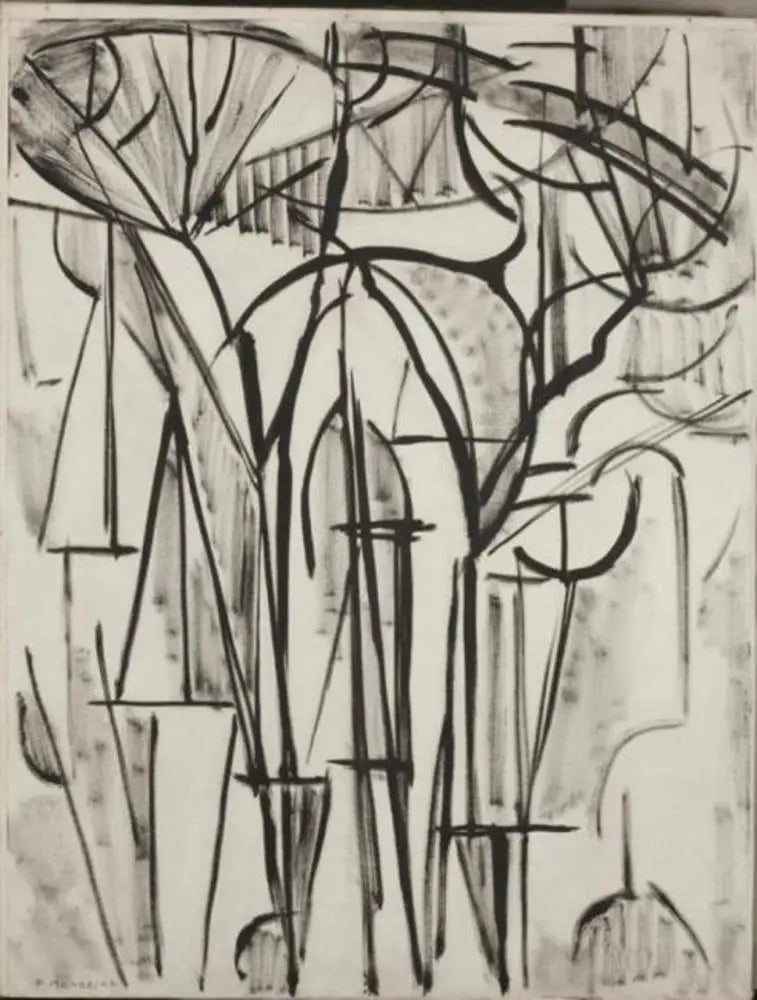Composição árvores 1 (inacabado) - Piet Mondrian