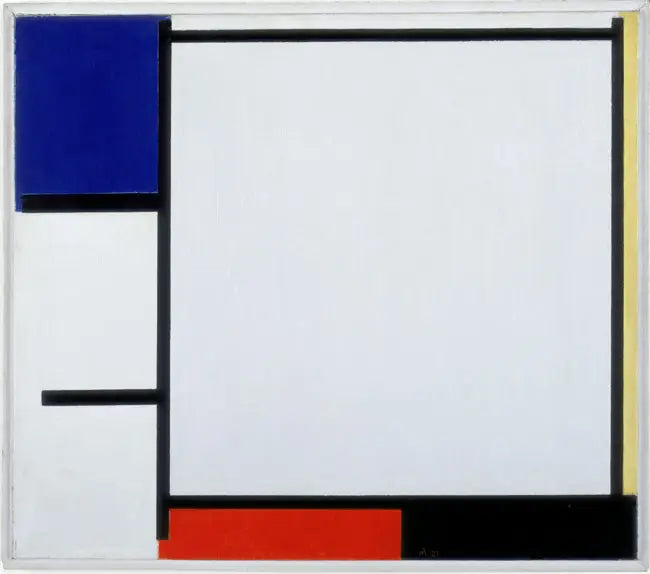 Composição com azul, amarelo, vermelho, preto e cinza - Piet Mondrian