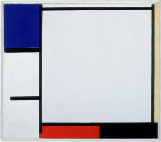 Composição com azul, amarelo, vermelho, preto e cinza - Piet Mondrian