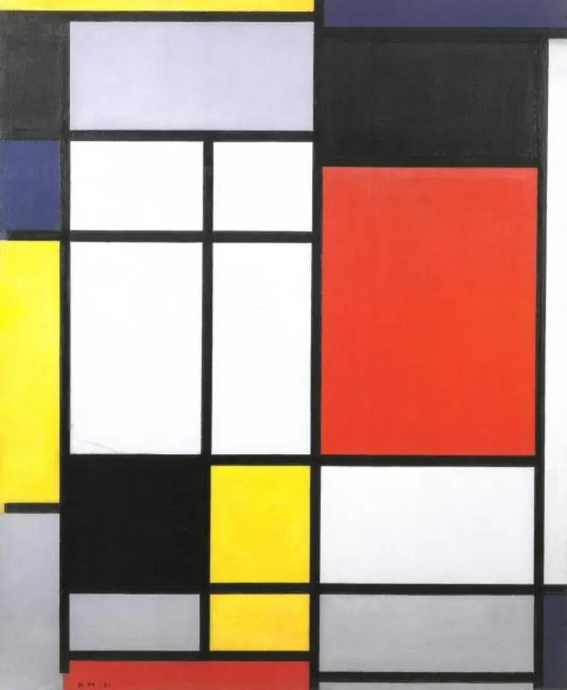 Composição com amarelo, azul, preto, vermelho e cinza - Piet Mondrian