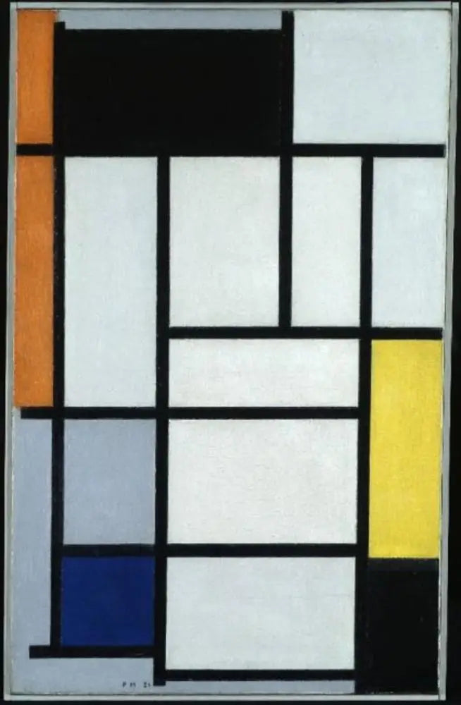 Composição com vermelho, preto, amarelo, azul e cinza - Piet Mondrian