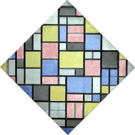 Composição com raster 6: resultado, composição com cores - Piet Mondrian