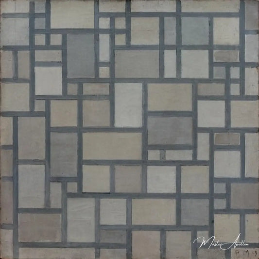 Composition avec treillis - Mondrian - Reproductions de tableaux et peintures haut de gamme