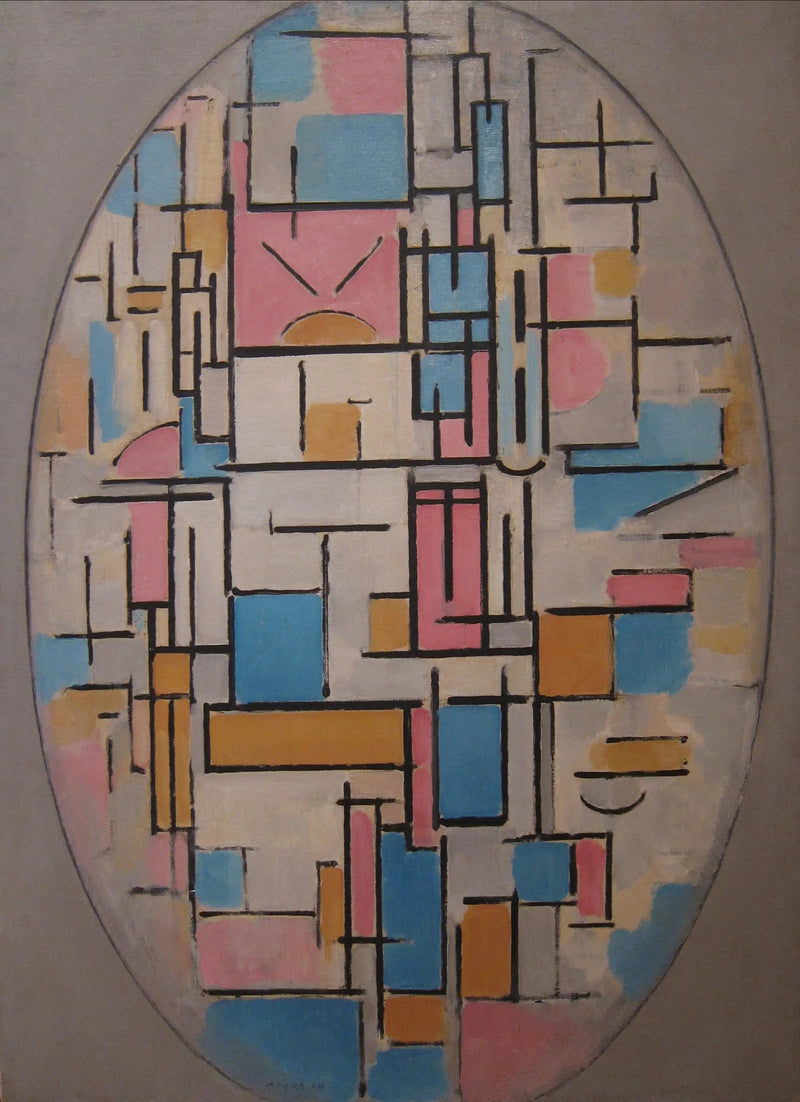 Composição em um oval com planos de cor 1 - Piet Mondrian