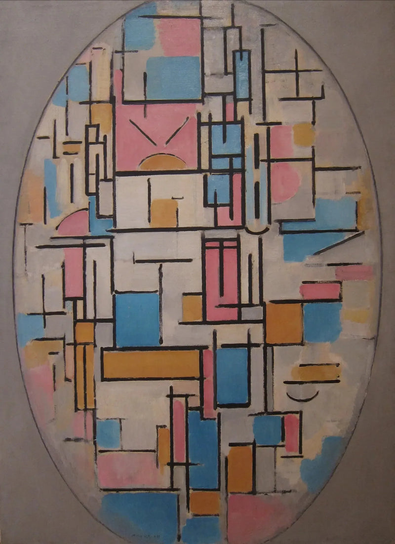 Composição em um oval com planos de cor 1 - Piet Mondrian