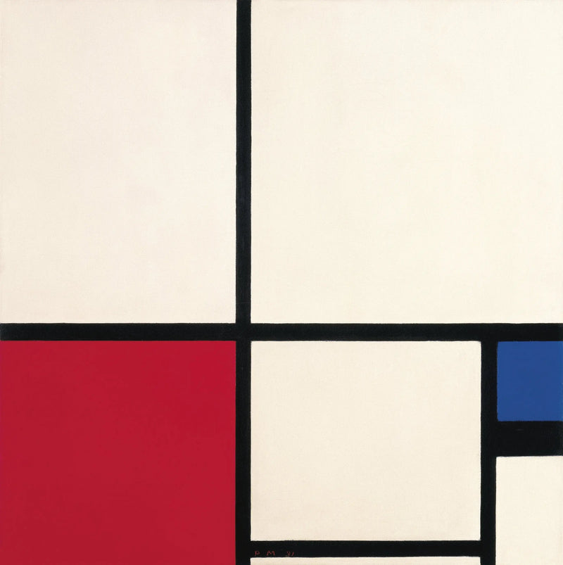 Composição em cores / Composição n° I com vermelho e azul - Piet Mondrian