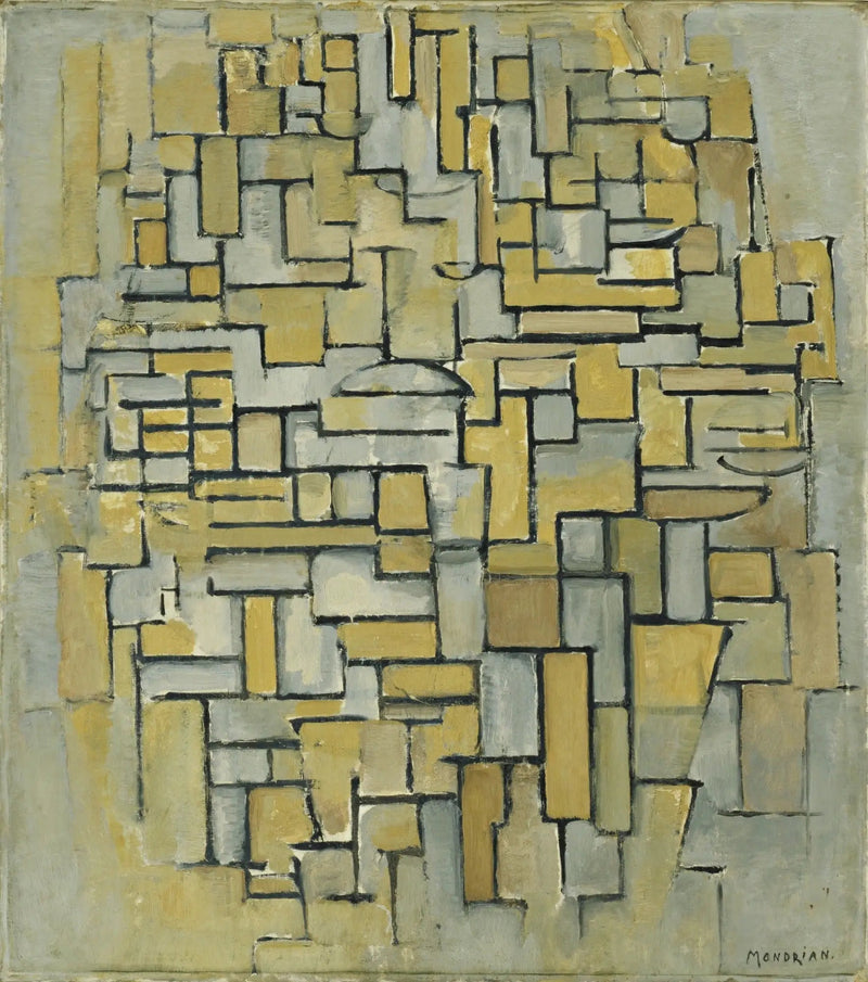 Composição em marrom e cinza - Piet Mondrian
