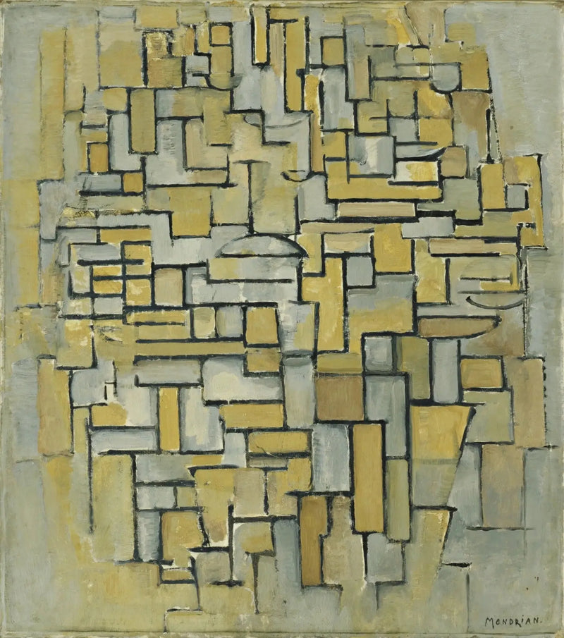 Composição em marrom e cinza - Piet Mondrian