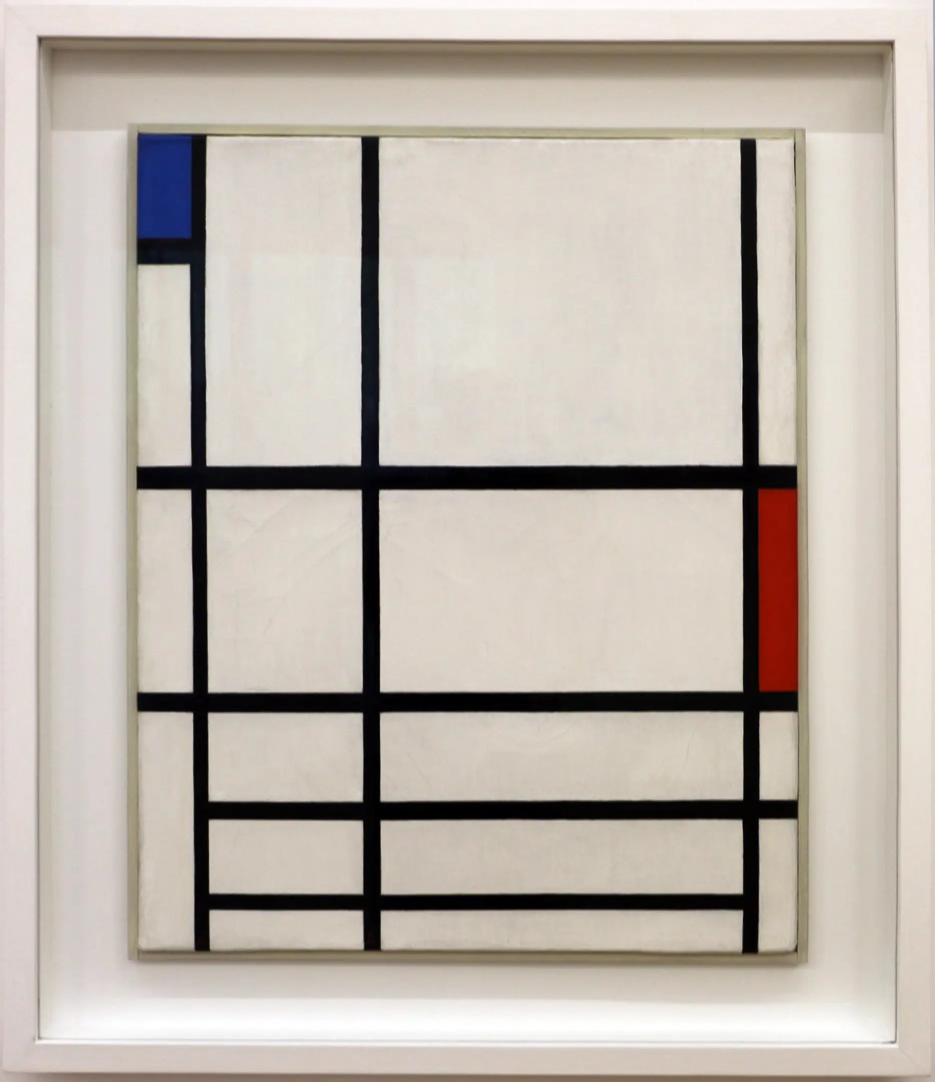 Reproduction du tableau « Composition en rouge, bleu et blanc II - Piet Mondrian » par Alpha Reproduction en peinture à l’huile