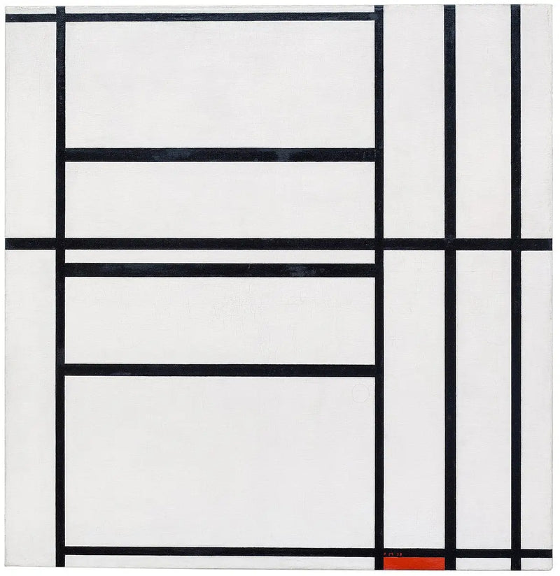 Composição n° 1 com cinza e vermelho 1938 / Composição com vermelho 1939 - Piet Mondrian