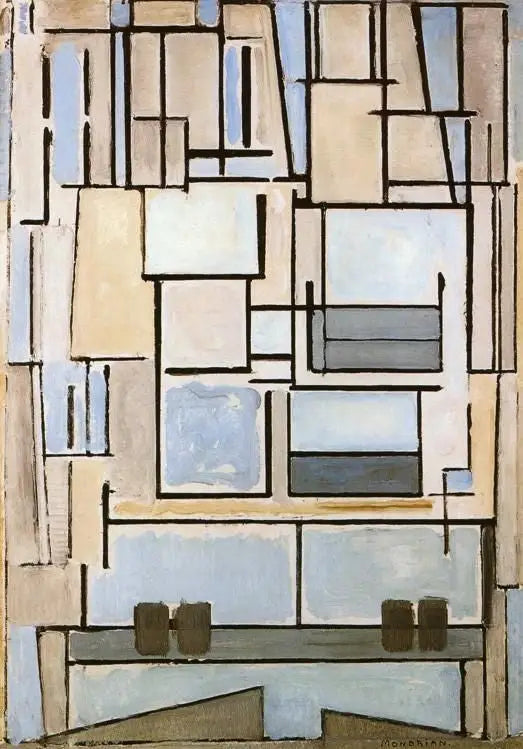 Composição n° VI, Composição 9 (Fachada azul) - Piet Mondrian