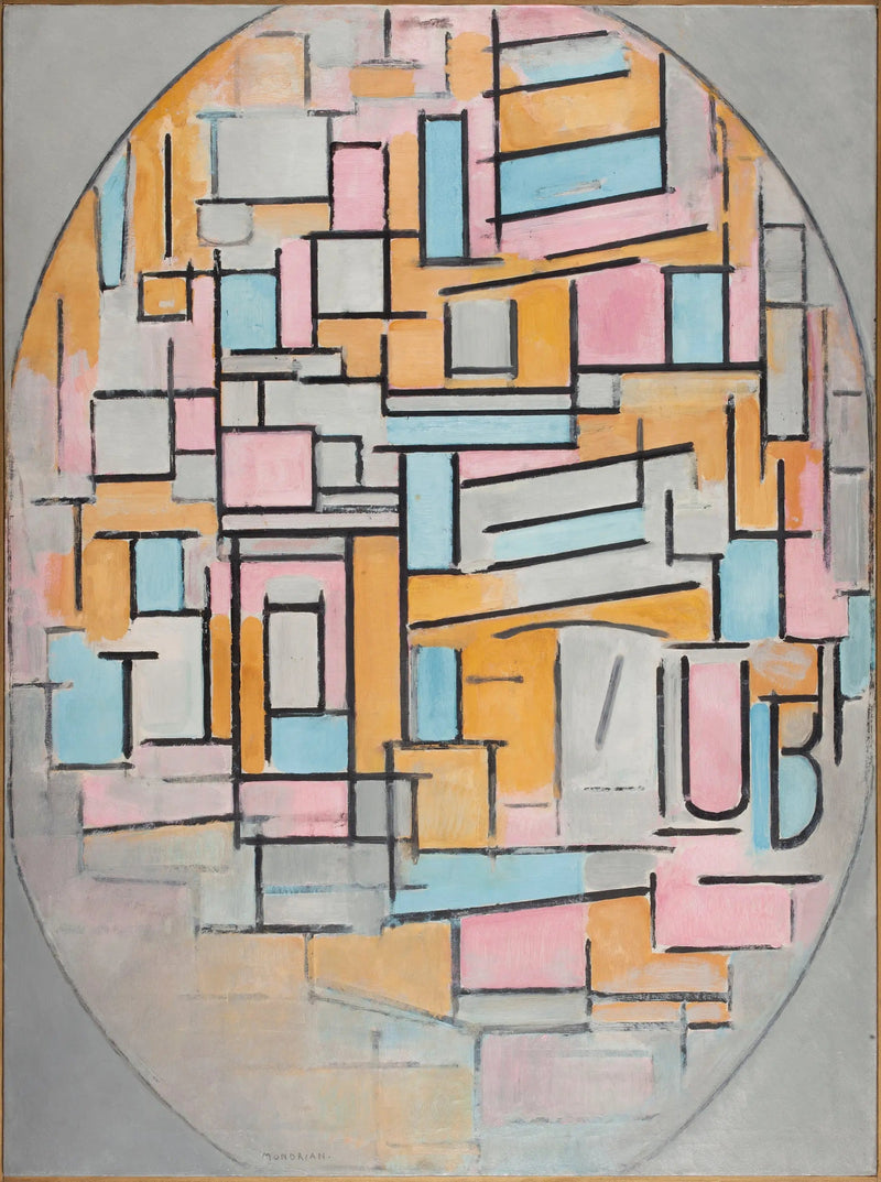 Composição oval com painéis de cor 2 - Piet Mondrian