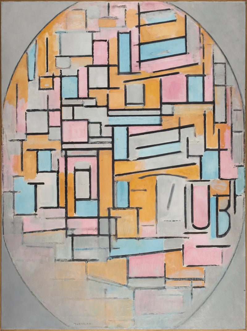 Composição oval com painéis de cor 2 - Piet Mondrian