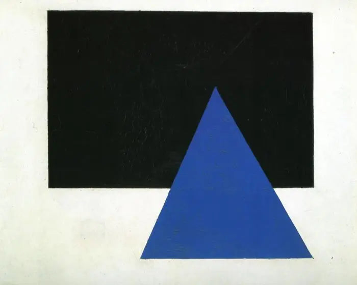 Composição suprematista com triângulo azul e retângulo preto - Kazimir Malevich