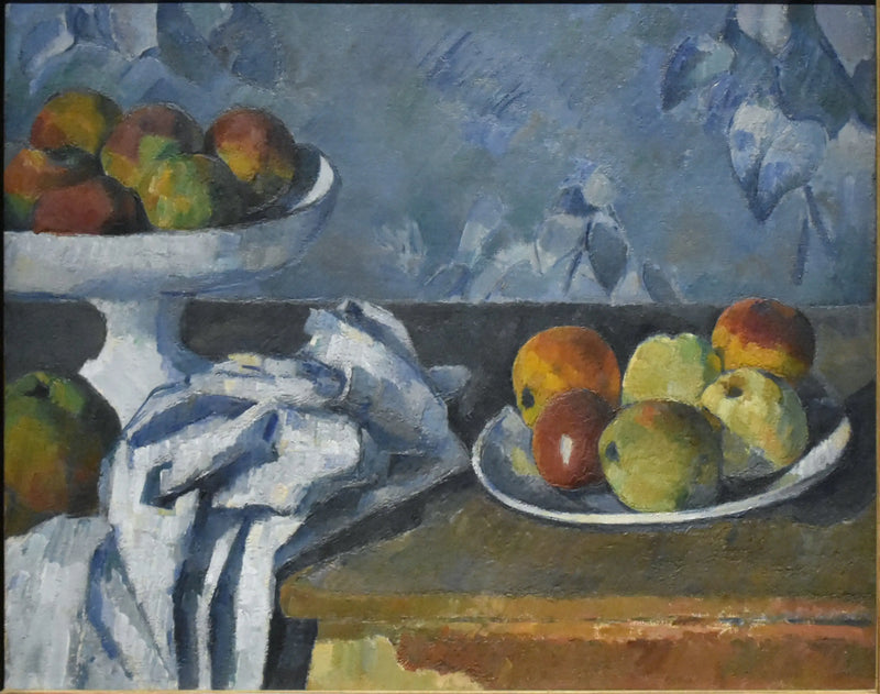 Compoteira, prato e maçãs - Paul Cézanne
