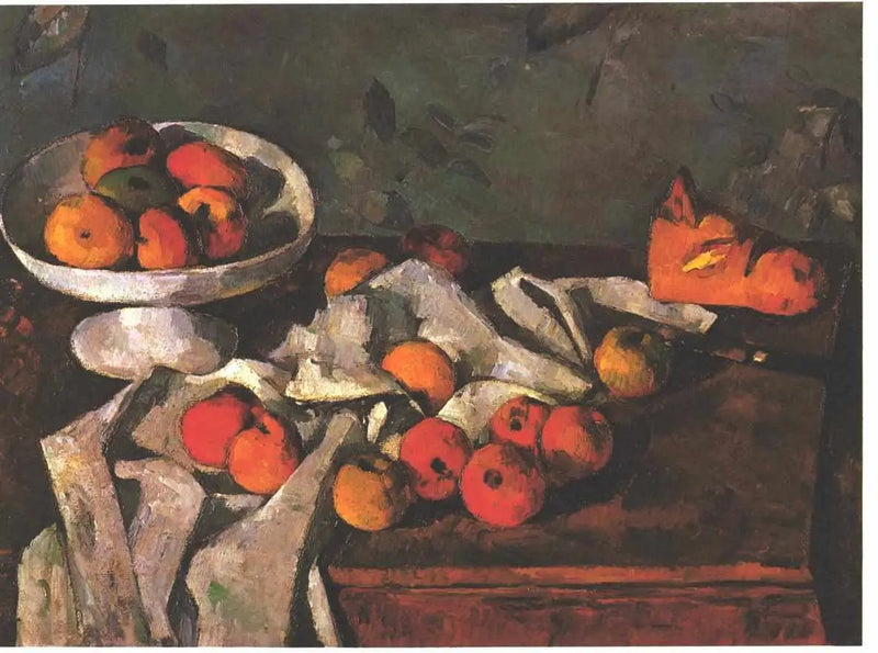 Fruteira, maçãs e pão - Paul Cézanne