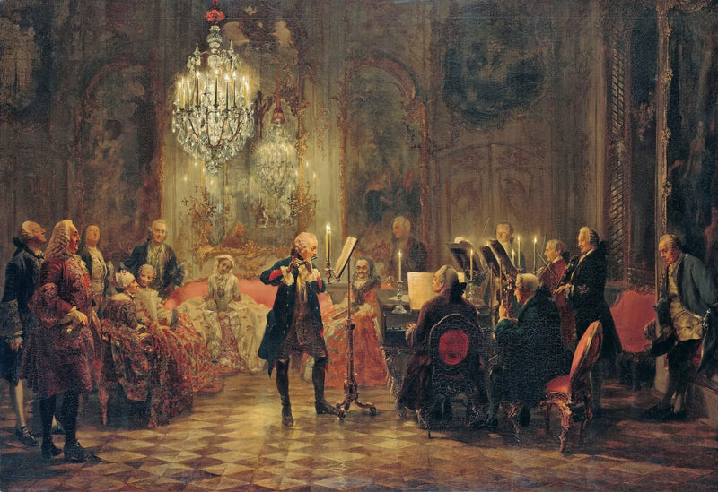 Concerto de flauta de Frederico, o Grande, em Sanssouci - Adolph von Menzel