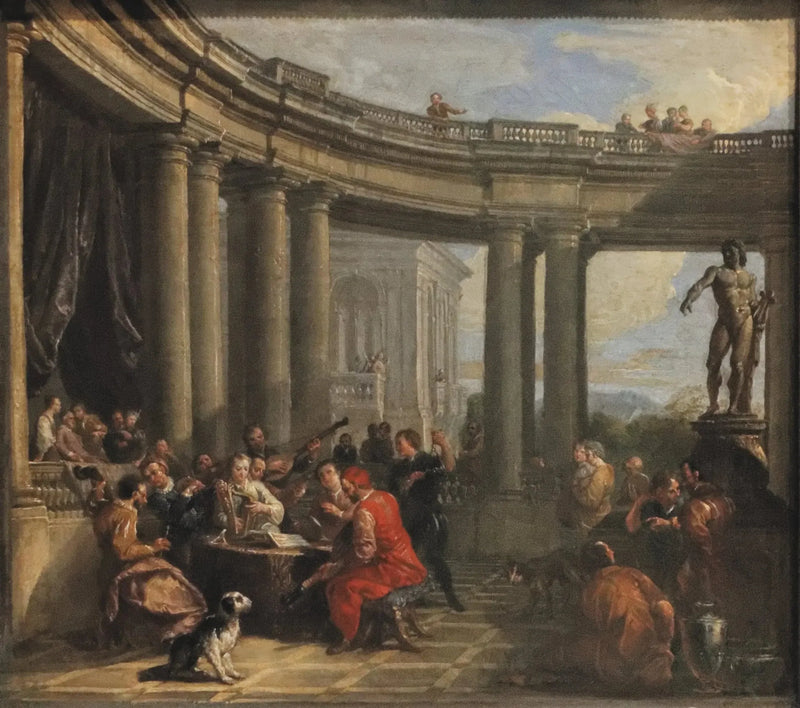 Concerto realizado no interior de uma galeria circular de ordem dórica - Giovanni Paolo Panini