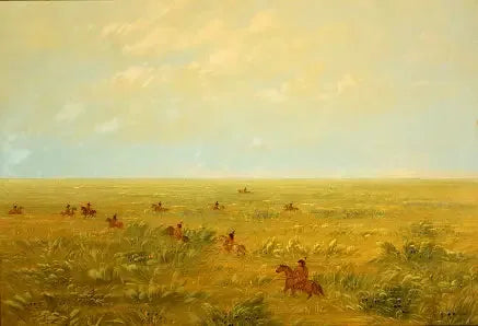 Conduzindo na pampa para o gado selvagem - Connibo - George Catlin