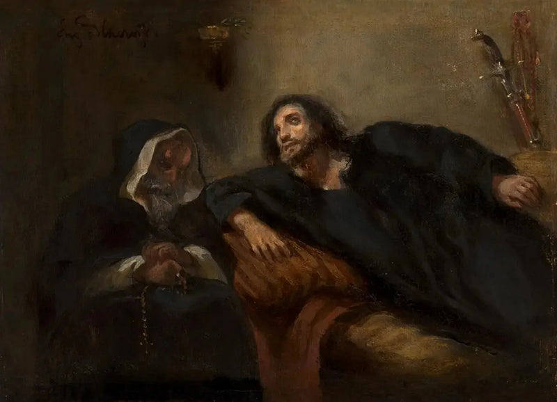Confissão do Giaour - Eugène Delacroix