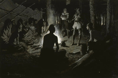 Conseil des explorateurs français avec les Indiens - Frederic Remington - Alpha Reproduction