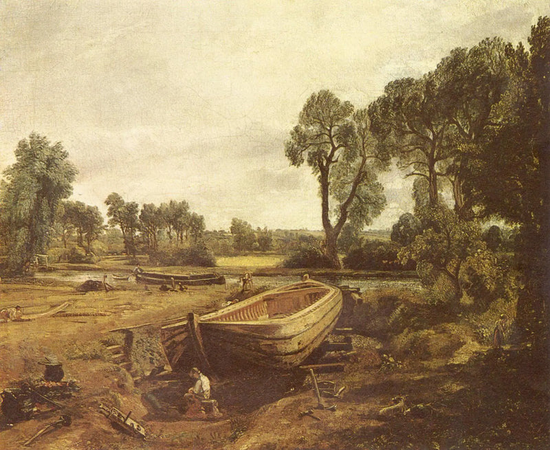 Construção de barco perto de Flatford Mill - John Constable