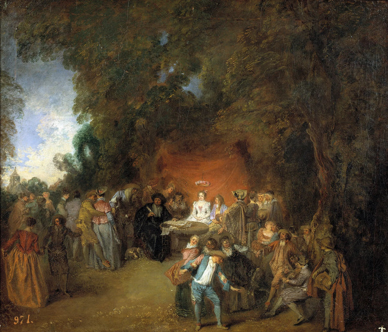 Contrato de casamento e dança tradicional - Antoine Watteau