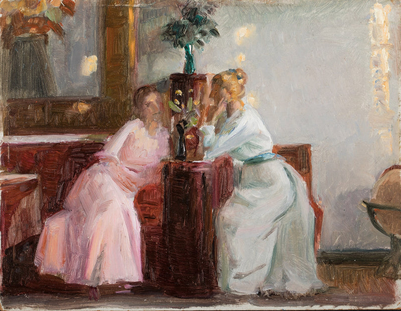 Conversa na sala oeste - Michael Peter Ancher