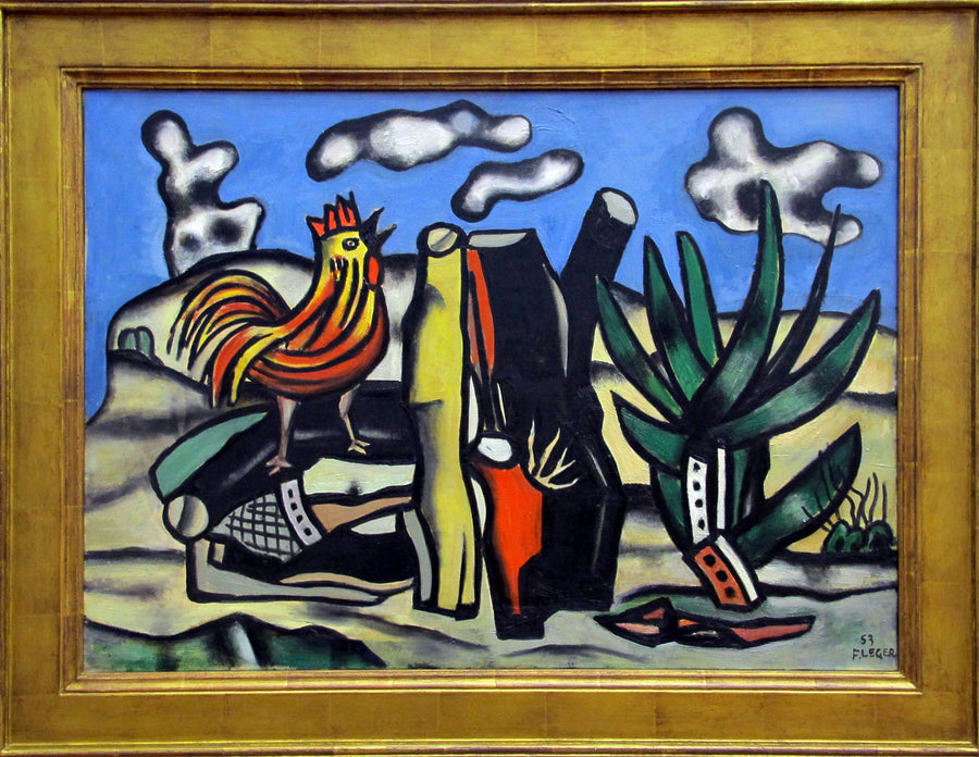 Coq rouge et ciel bleu - Fernand Léger image 1 reproduction de peinture à l’huile