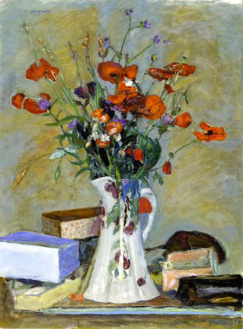 Papoulas e gramíneas - Pierre Bonnard