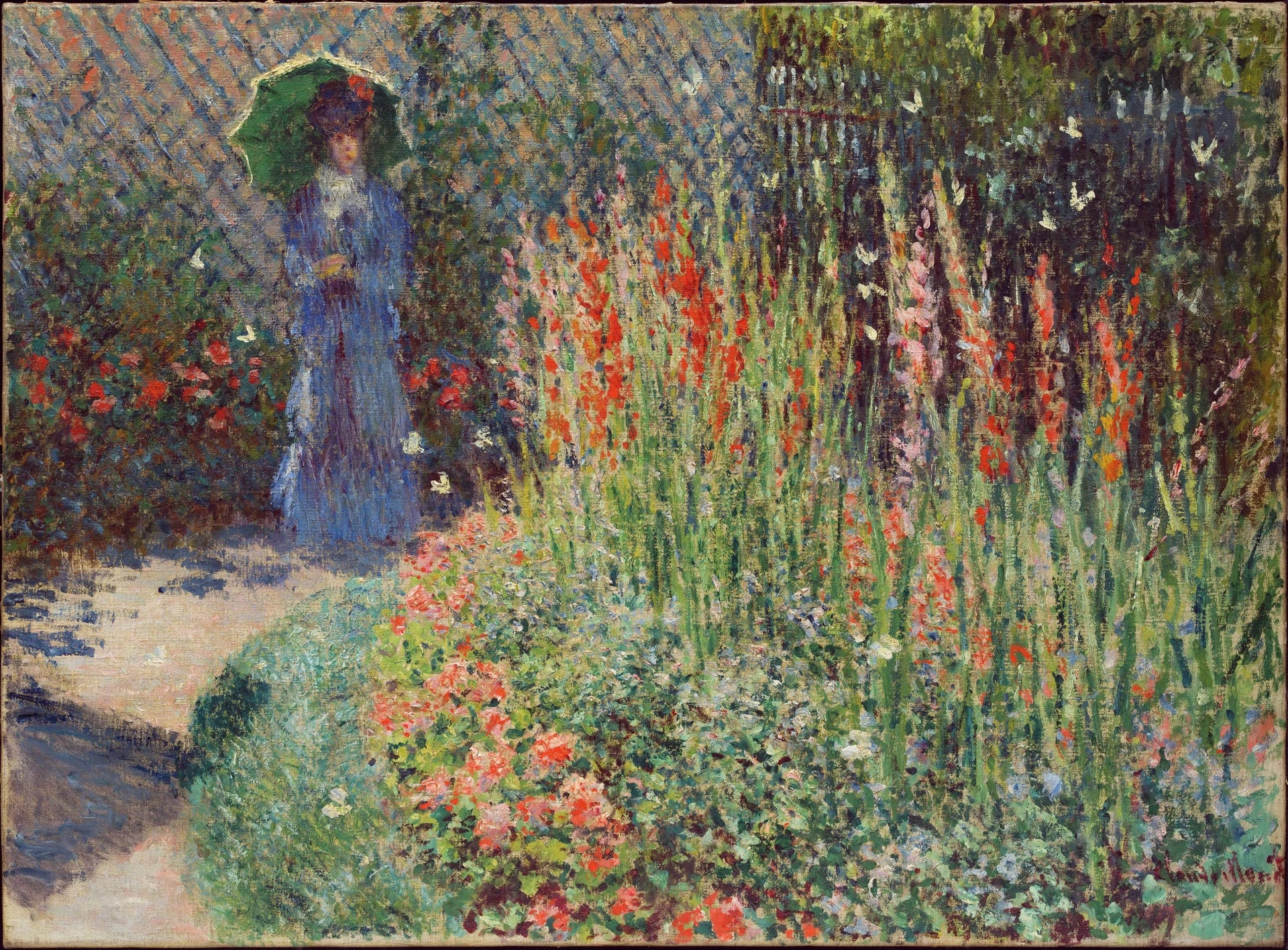 Corbeille de fleurs, anciennement Les Glaïeuls, W414 par Claude Monet, 1876, Detroit Institute of Arts