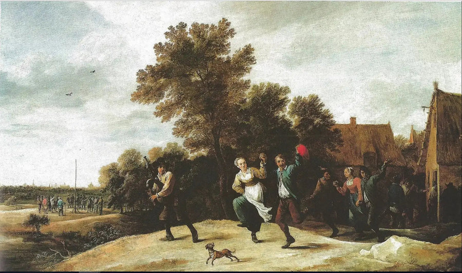 Acordeonista com dançarinos - David Teniers, o Jovem