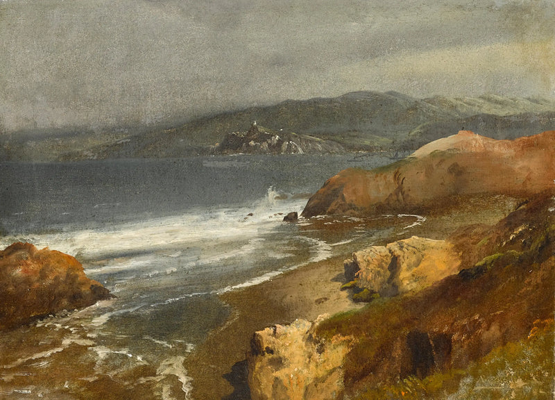 Costa Pacífica, Califórnia ou vista para o farol de Point Bonita - Albert Bierstadt