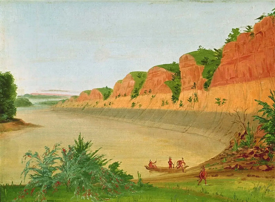 Lado sul da ilha Buffalo, mostrando enseadas de Buffalo em primeiro plano - George Catlin