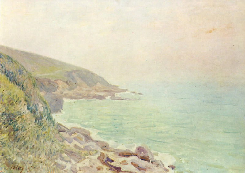 Costas do País de Gales na névoa - Alfred Sisley