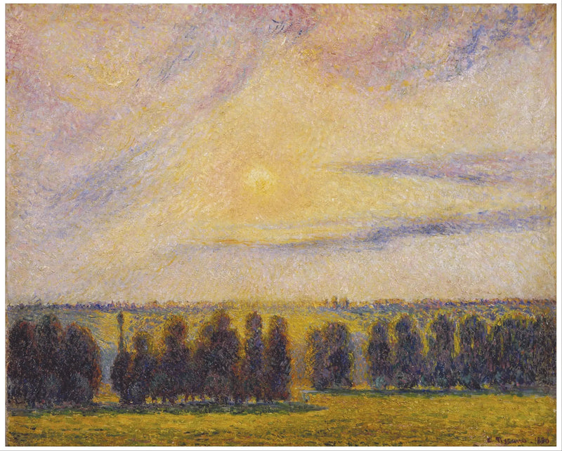 Pôr do sol em Éragny - Camille Pissarro