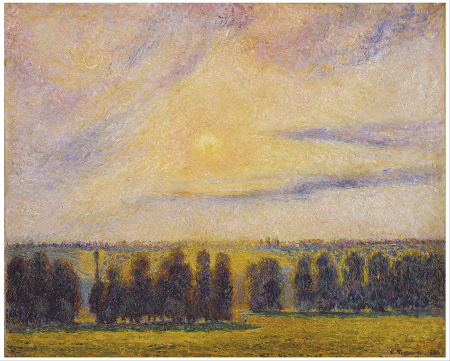 Pôr do sol em Éragny - Camille Pissarro