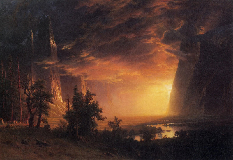 Pôr do sol no vale de Yosemite - Albert Bierstadt