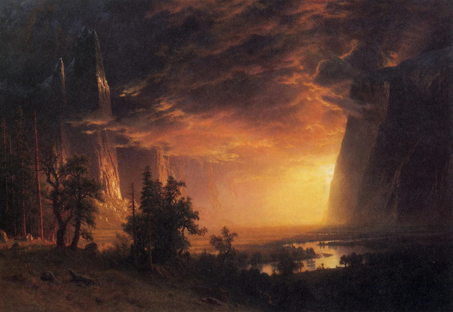 Pôr do sol no vale de Yosemite - Albert Bierstadt