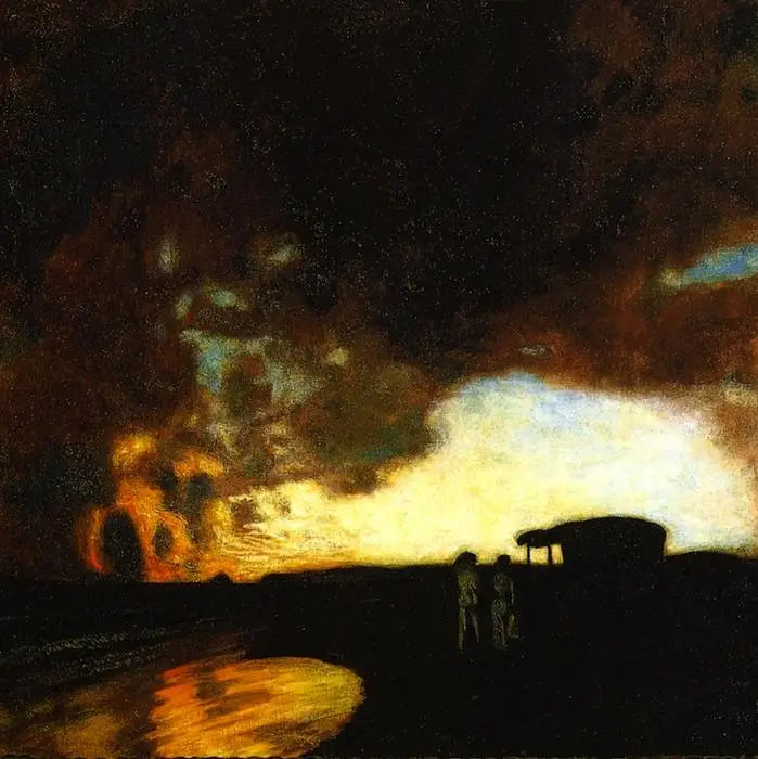 Pôr do sol no mar - Franz Von Stuck