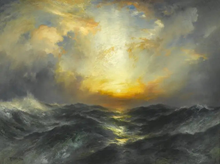 Pôr do sol no mar - Thomas Moran