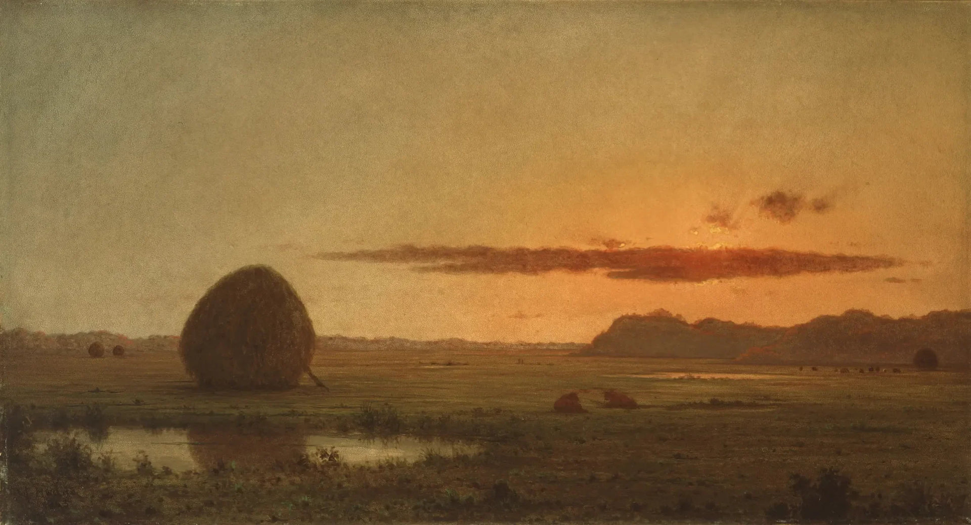 Coucher de soleil, Newburyport Meadows - Martin Johnson Heade image 1 reproduction artisanale de tableau