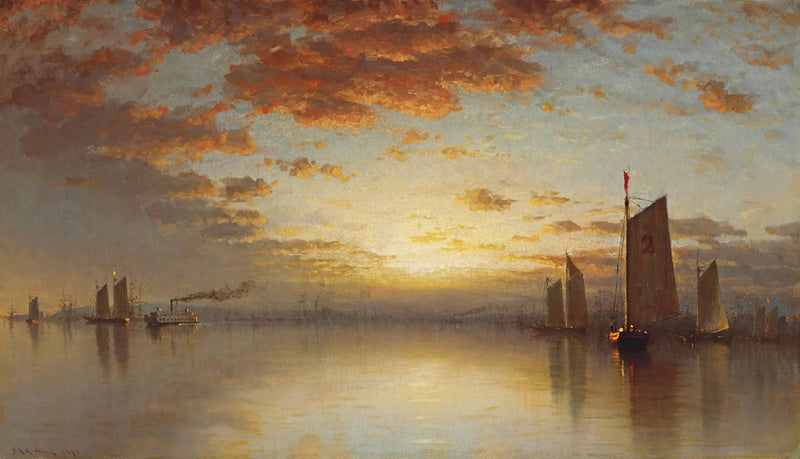 Pôr do sol na baía de Nova York - Sanford Robinson Gifford