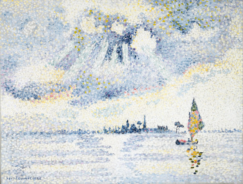 Pôr do sol sobre a laguna de Veneza - Henri-Edmond Cross